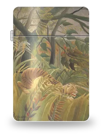 Tigre dans une tempête tropicale (Surpris !) de Henri Rousseau – boîtier d’art pour insert de briquet