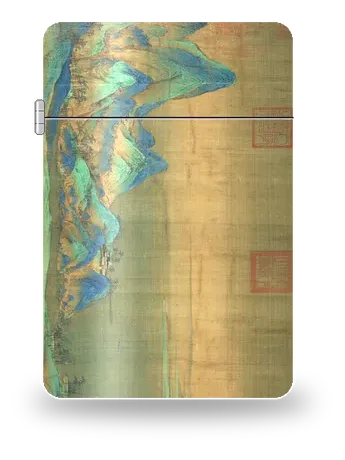 Mille li de fleuves et de montagnes – section 16/16 de Wang Ximeng – boîtier d’art pour insert de briquet