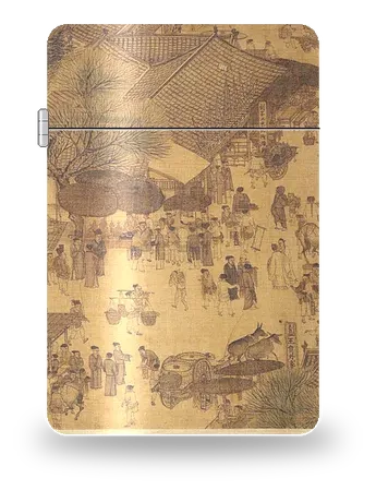 Le Jour de Qingming au bord de la rivière : Rue au cœur de la ville de Zhang Zeduan – boîtier d’art pour insert de briquet
