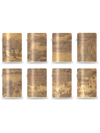 Along the River During the Qingming Festival — 8-Scene Set (8 cases) by Zhang Zeduan — art case for a lighter insert