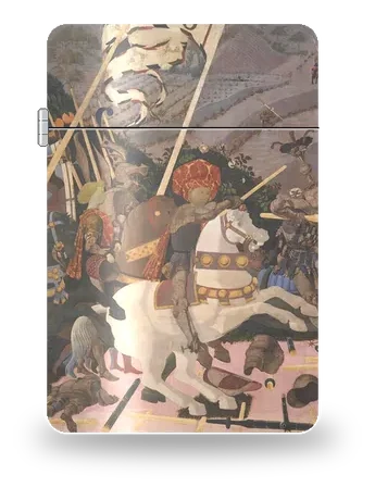 Niccolò Mauruzi da Tolentino in der Schlacht von San Romano von Paolo Uccello – Kunsthülle für einen Feuerzeugeinsatz