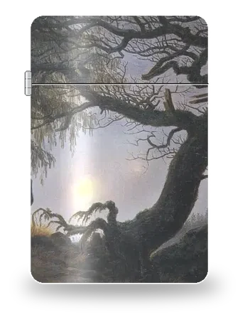 Un uomo e una donna davanti alla luna di Caspar David Friedrich – cover d’arte per inserto di accendino
