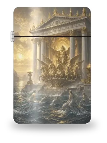 Tempio di Poseidone di Atlantide · La città sommersa – cover d’arte per inserto di accendino