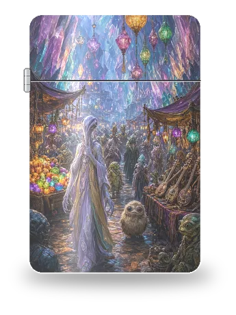 Bazar del canyon di cristallo di Viaggi della zattera stellare · Meraviglie aliene – cover d’arte per inserto di accendino