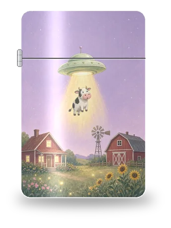 The Cow Who Flew by Star Raft Voyages · UFO — art case for a lighter insert