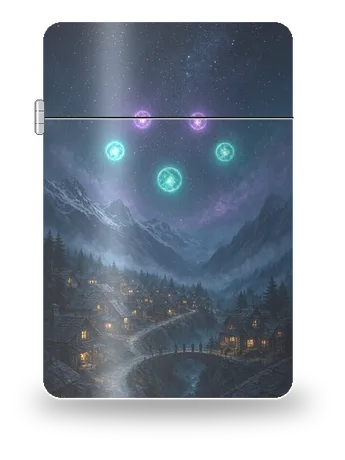 Lights over the Mountain Town by Star Raft Voyages · UFO — art case for a lighter insert