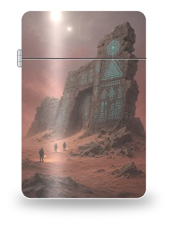 Monolito dei due soli di Viaggi della zattera stellare · Reliquie stellari – cover d’arte per inserto di accendino
