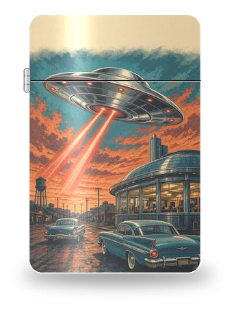 Saucer over Main Street by Star Raft Voyages · UFO — art case for a lighter insert