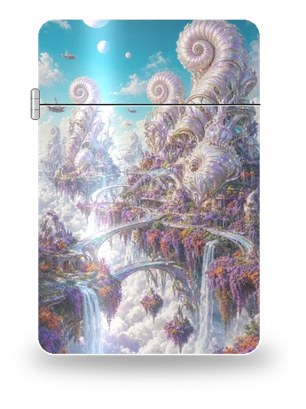 Città galleggiante delle conchiglie di Viaggi della zattera stellare · Meraviglie aliene – cover d’arte per inserto di accendino