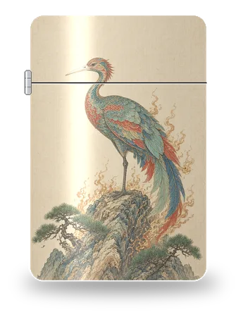 Bifang, the One-Legged Fire Bird by Chinese Mythology · Shan Hai Jing — art case for a lighter insert