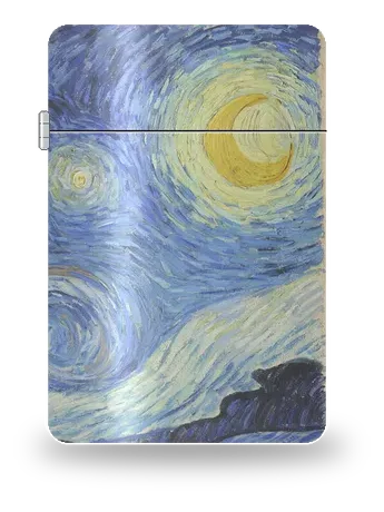 Notte stellata, trittico: pannello destro (luna) di Vincent van Gogh – cover d’arte per inserto di accendino