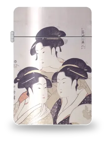 Three Beauties of the Present Day by Kitagawa Utamaro — art case for a lighter insert