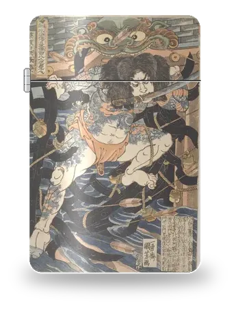 Einer der 108 Helden des volkstümlichen Suikoden von Utagawa Kuniyoshi – Kunsthülle für einen Feuerzeugeinsatz