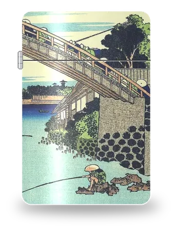 Sous le pont Mannen à Fukagawa de Katsushika Hokusai – boîtier d’art pour insert de briquet