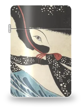 Miyamoto Musashi tötet einen riesigen Wal von Utagawa Kuniyoshi – Kunsthülle für einen Feuerzeugeinsatz