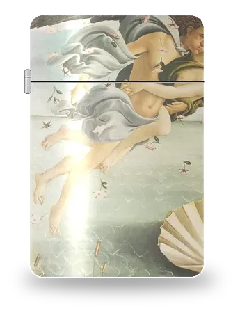 La Naissance de Vénus, triptyque : volet gauche (Zéphyr) de Sandro Botticelli – boîtier d’art pour insert de briquet