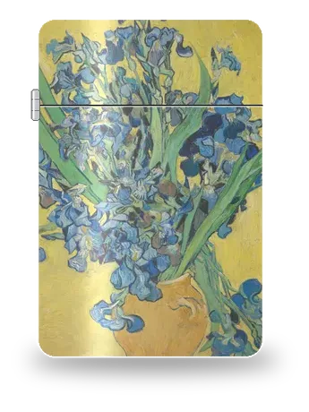 Iris (in un vaso) di Vincent van Gogh – cover d’arte per inserto di accendino