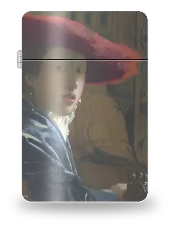 La Jeune Fille au chapeau rouge de Johannes Vermeer – boîtier d’art pour insert de briquet